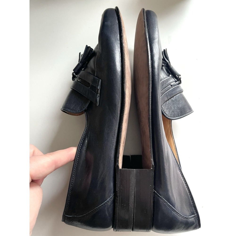 Men's Vintage Bally Of Switzerland Navy Leather Tassle Loafers PRISTINE Sz 8.5 D - Picture 8 of 13